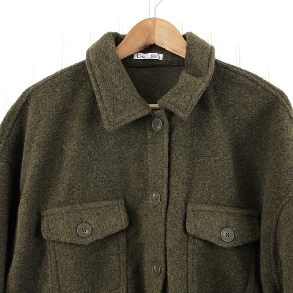 Dex Shacket Shirt Jacket Plus Size 1X Chunky Grunge Minimalist Urban Cozy Fall - Picture 3 of 9